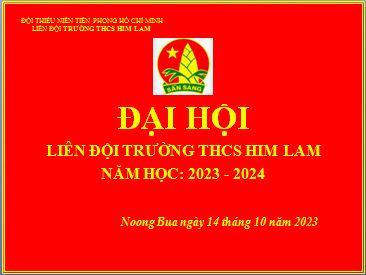 TRƯỜNG THCS HIM LAM TỔ CHỨC ĐẠI HỘI LIÊN ĐỘI  NĂM HỌC 2023 – 2024